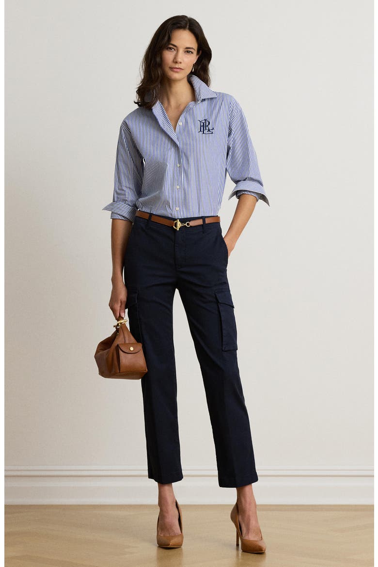 Crop Straight Leg Cargo Pants, Alternate, color, LAUREN NAVY BLUE