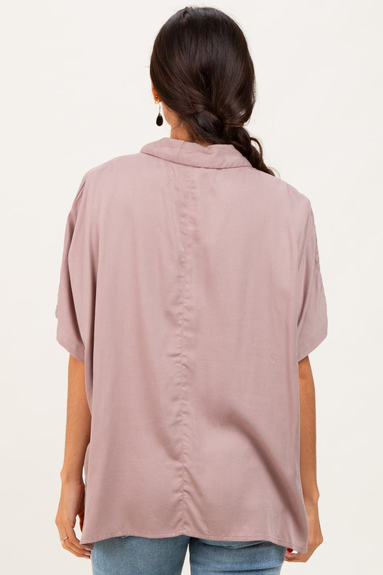 Dolman Sleeve Button Down Blouse, Alternate, color, Taupe