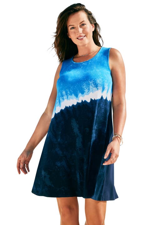 Swimsuits For All Jordan Pocket Cover Up Dress In Blue