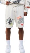 True Religion Sketched Logo Fleece Sweat Shorts