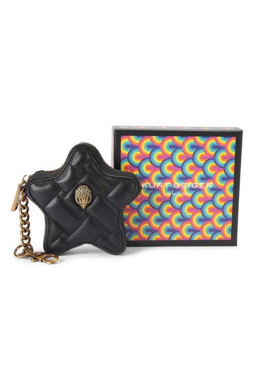 Kurt Geiger London Kensington Heart Mirror Bag Charm In Black