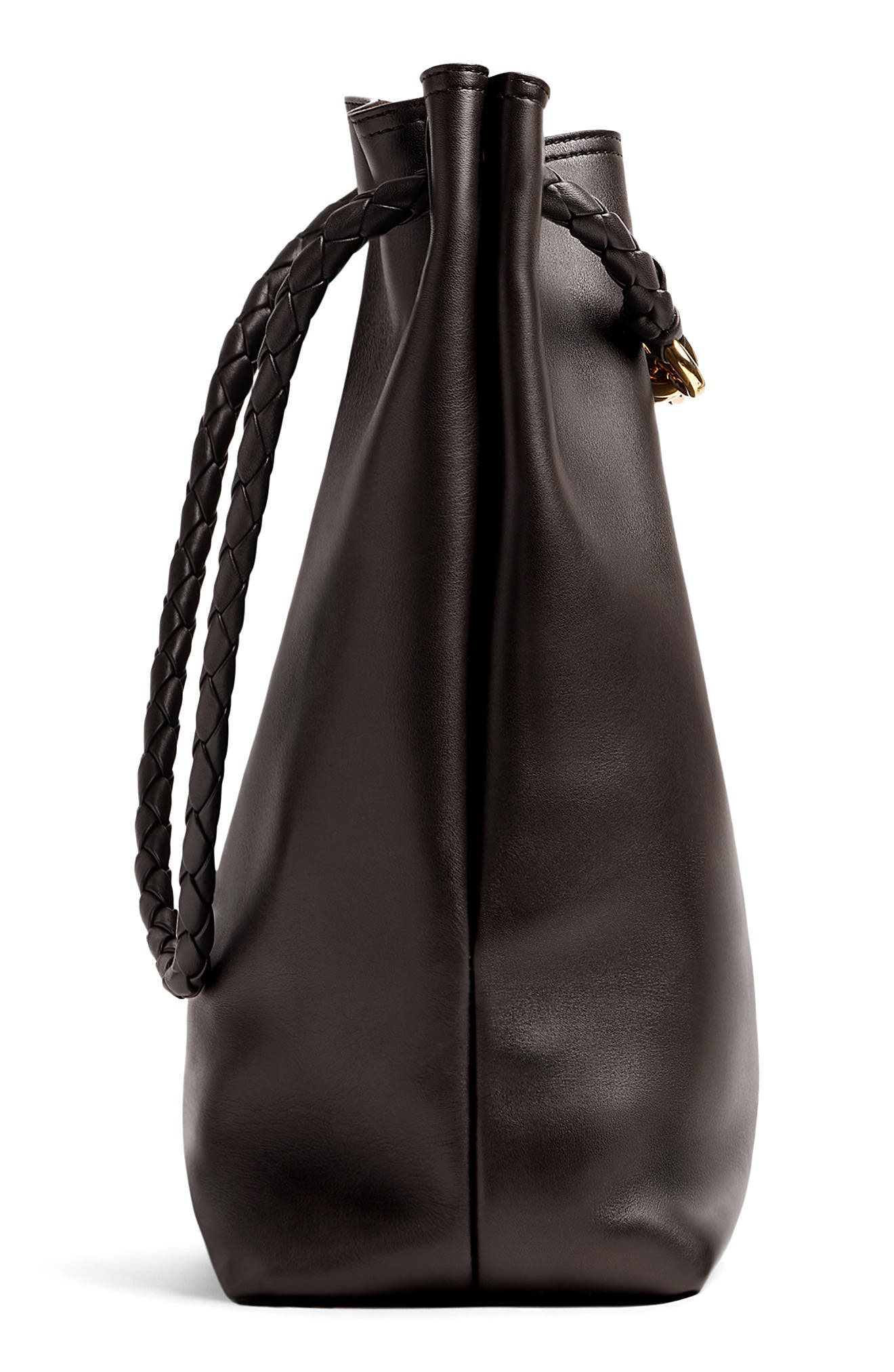 Bottega Veneta Andiamo Leather Bucket Bag, Alternate, color, 2190 Fondant-M Brass
