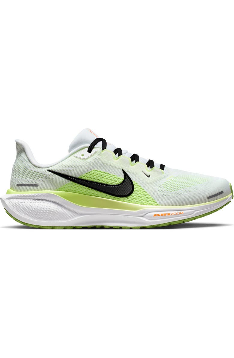 Nike Air Zoom Pegasus 41 Running Shoe, Alternate, color, White/ Black/ Lime
