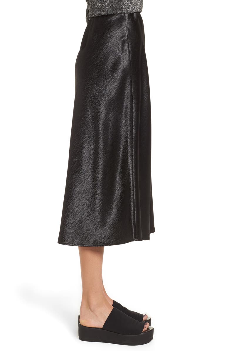 Love, Fire Satin Midi Skirt, Alternate, color, 