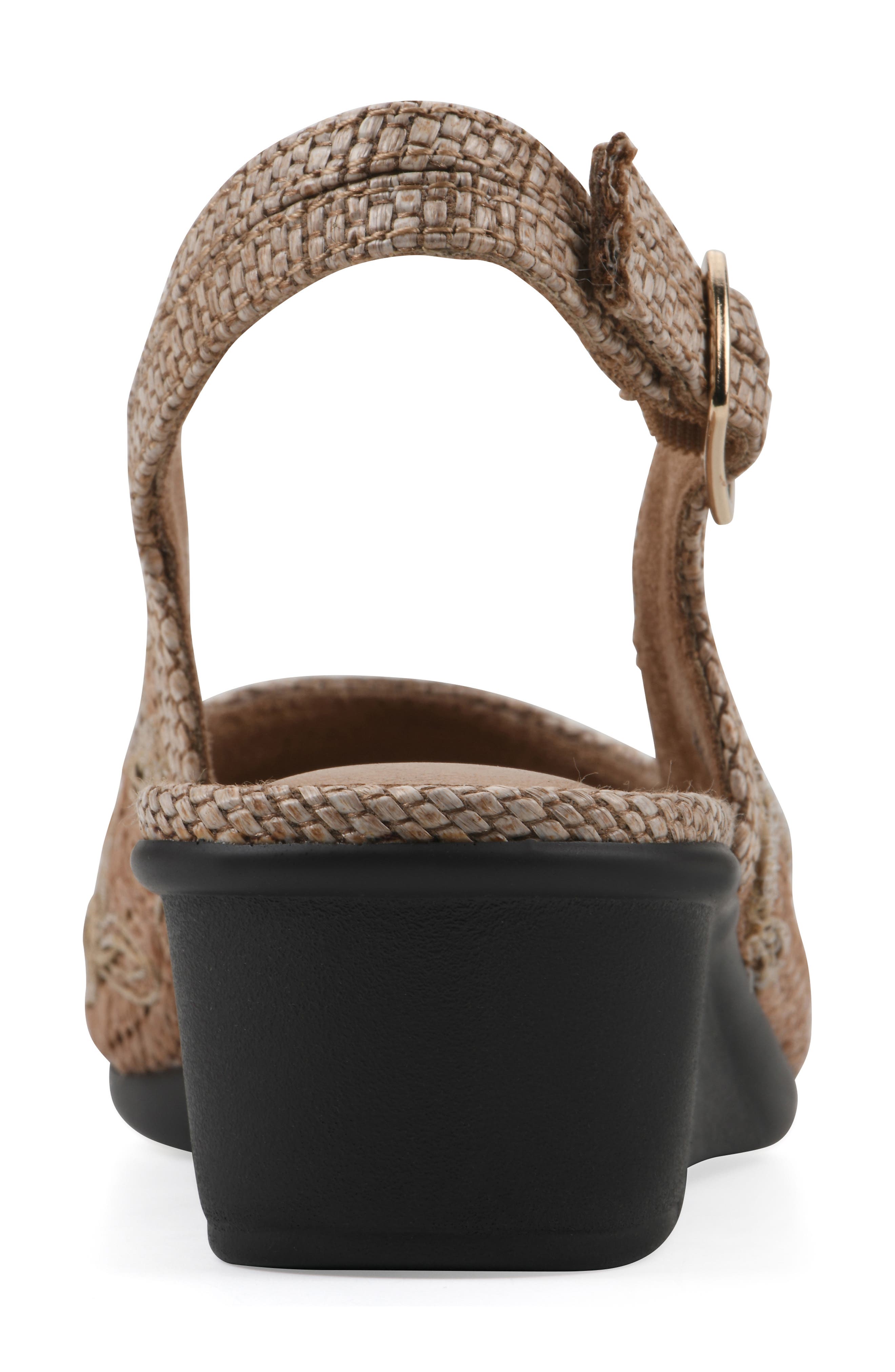 Borris Slingback Wedge, Alternate, color, COGNAC/ FABRIC