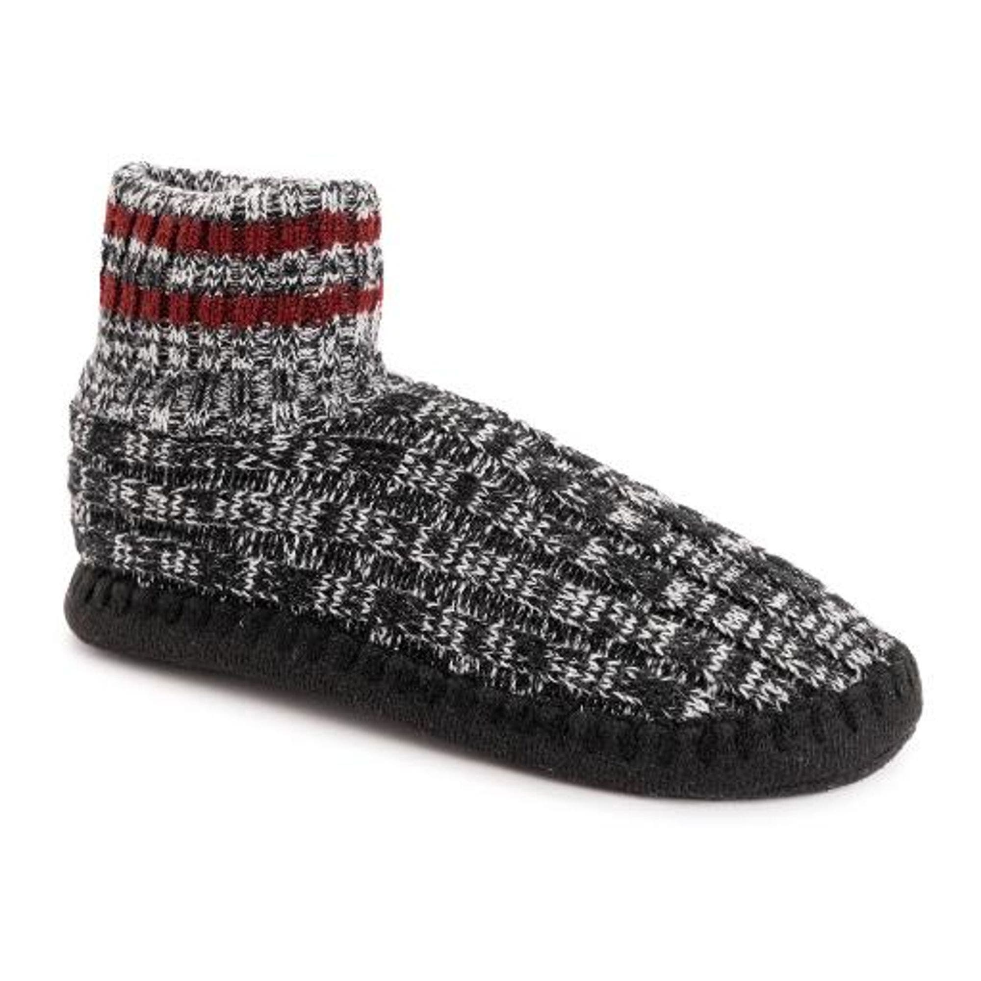 Cuff Bootie Slipper, Main, color, Ebony/Chianti