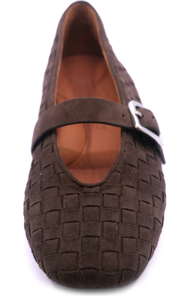 Gentle Souls Winifred Woven Mary Jane Flat, Alternate, color, Dark Chocolate Suede