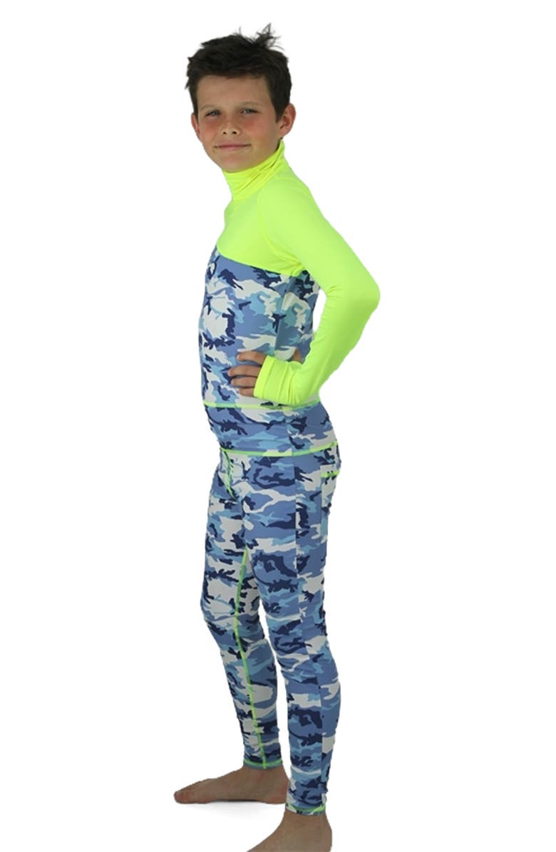 TUTUBLUE Boys' Full-Body One-Piece Swimsuit - UPF 50+, Alternate, color, Blue Camo