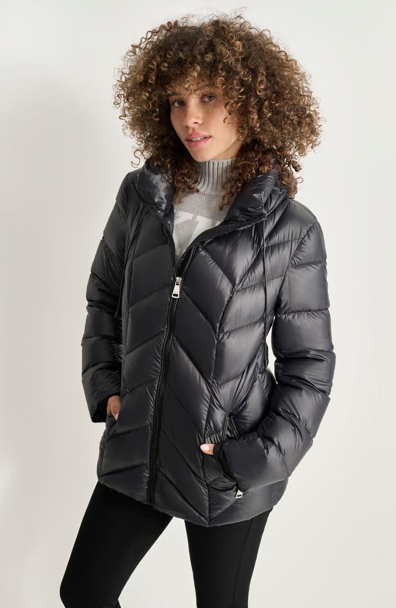 DKNY Hooded Packable Down Jacket, Alternate, color,