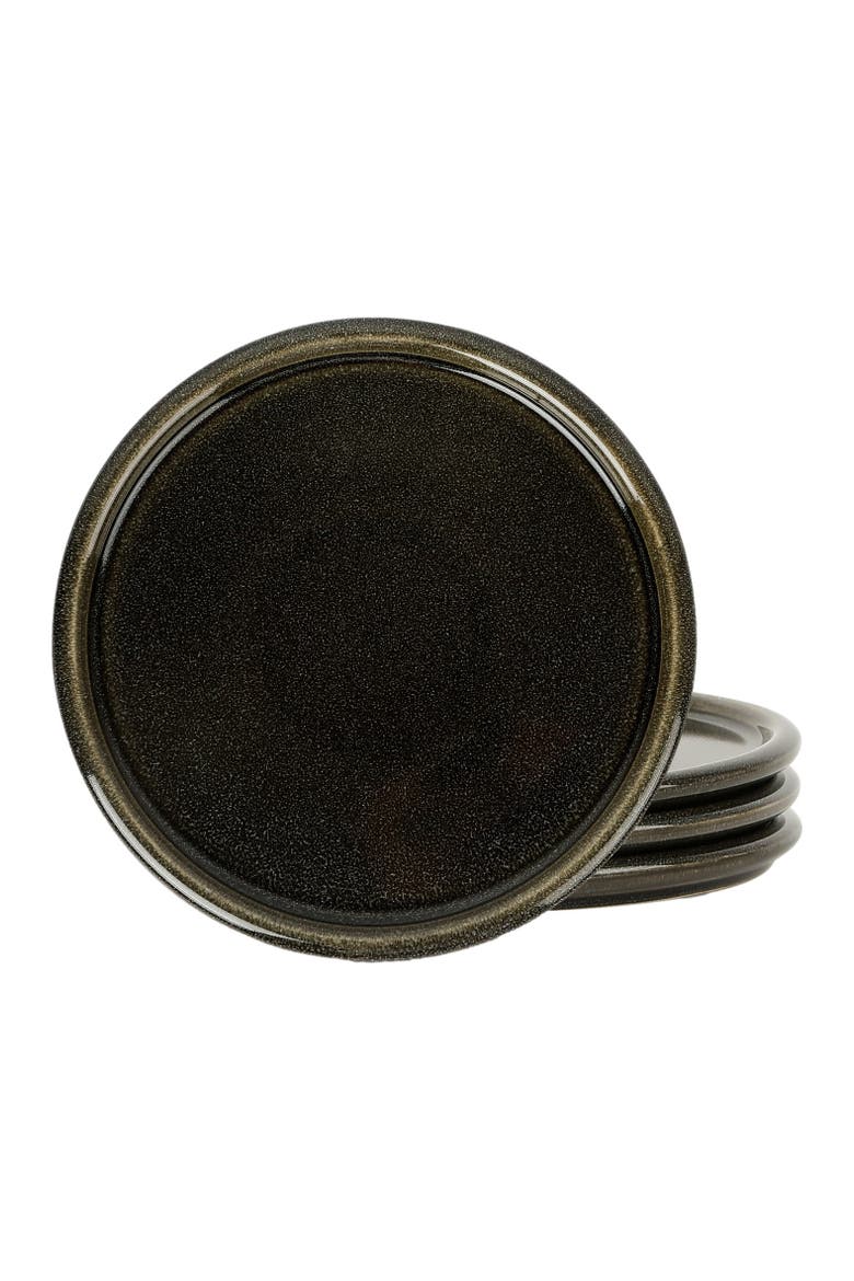Eden Stoneware 4-Piece Salad Plate Set, Main, color, Charcoal Grey