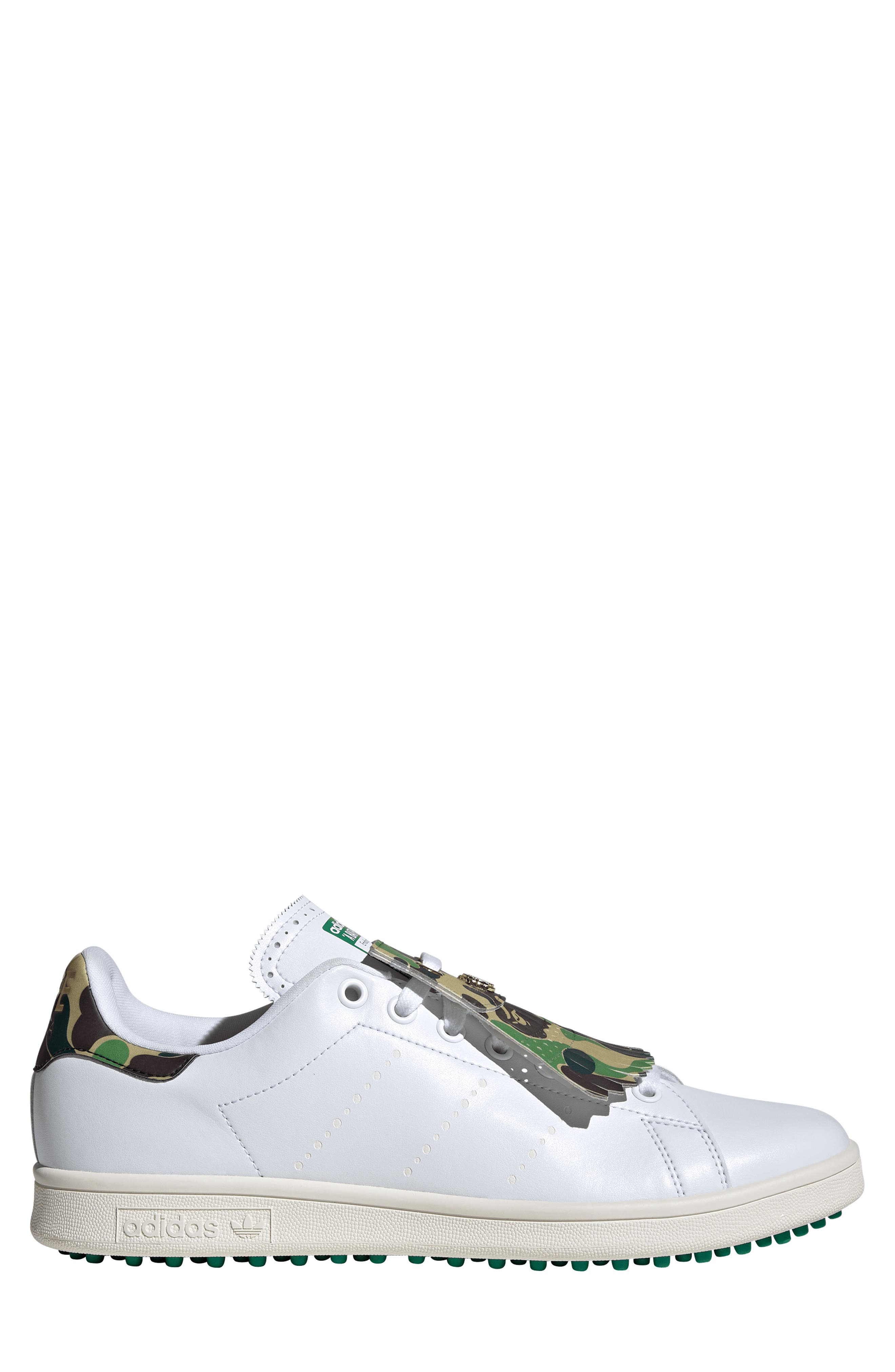 adidas Stan Smith x BAPE Golf Shoe, Alternate, color, White/ White/ Green
