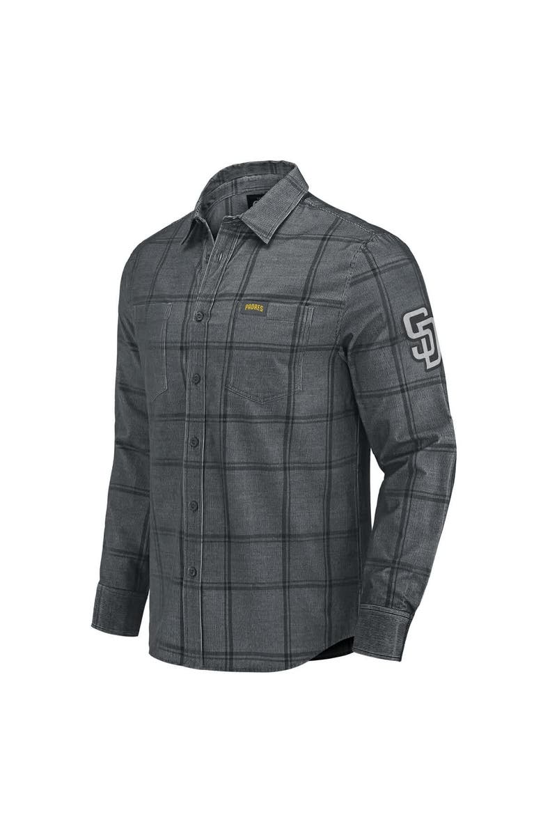 Darius Rucker Collection by Fanatics Men's Darius Rucker Collection by Fanatics Gray San Diego Padres Thin Wale Corduroy Plaid Button Up Shirt, Alternate, color, Gray