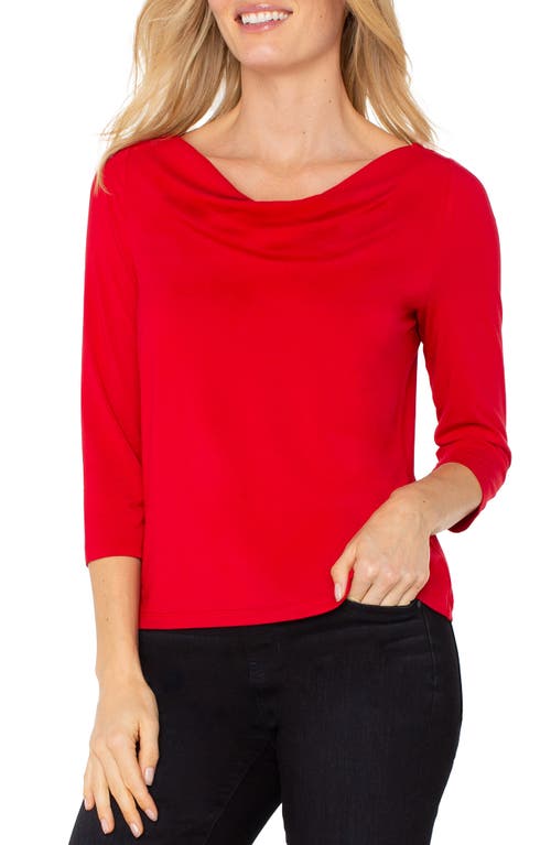 Liverpool Los Angeles Cowl Neck Jersey Top In Red