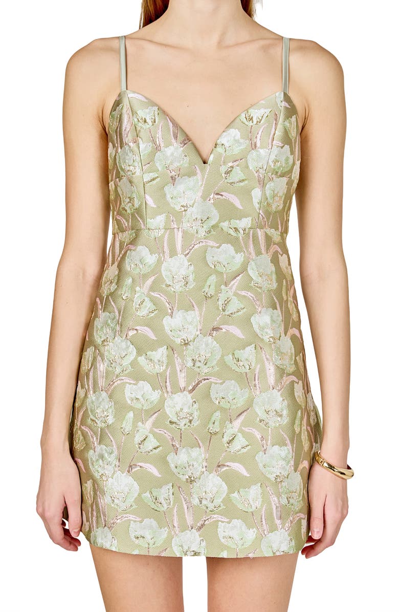 Endless Rose Floral Jacquard Minidress, Alternate, color, 