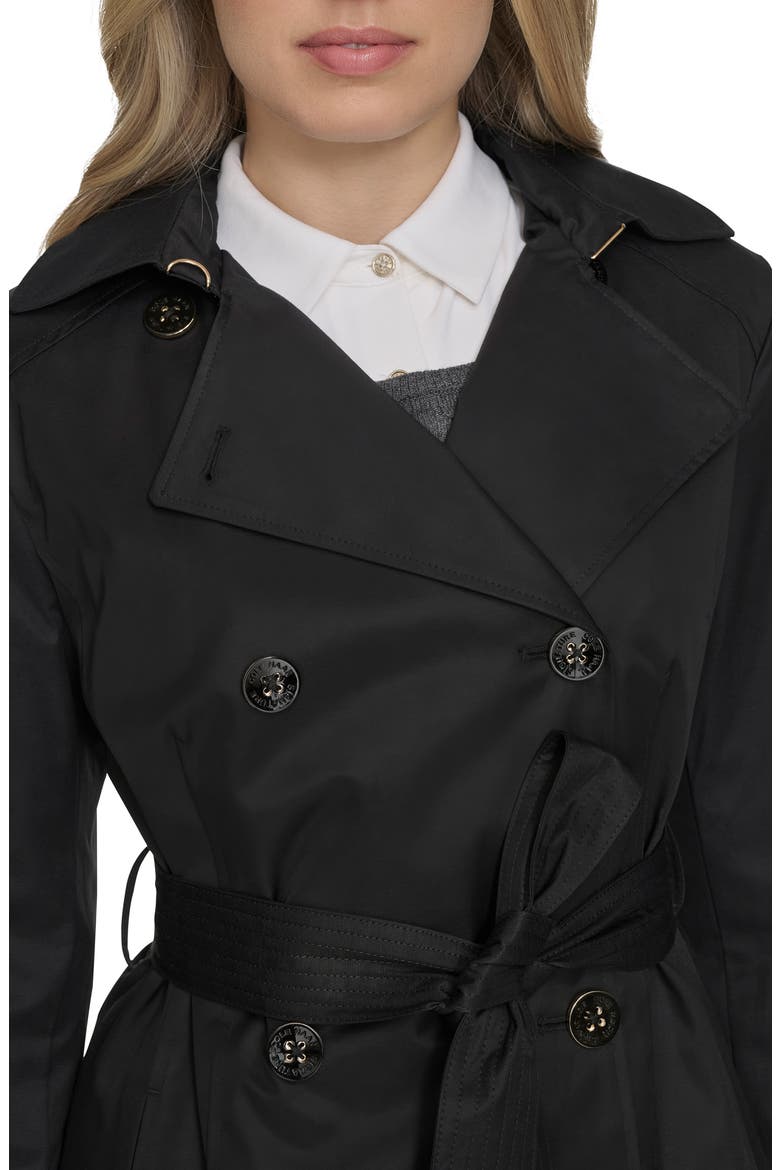 Water Resistant Trench Coat with Removable Hood, Alternate, color, BLACK