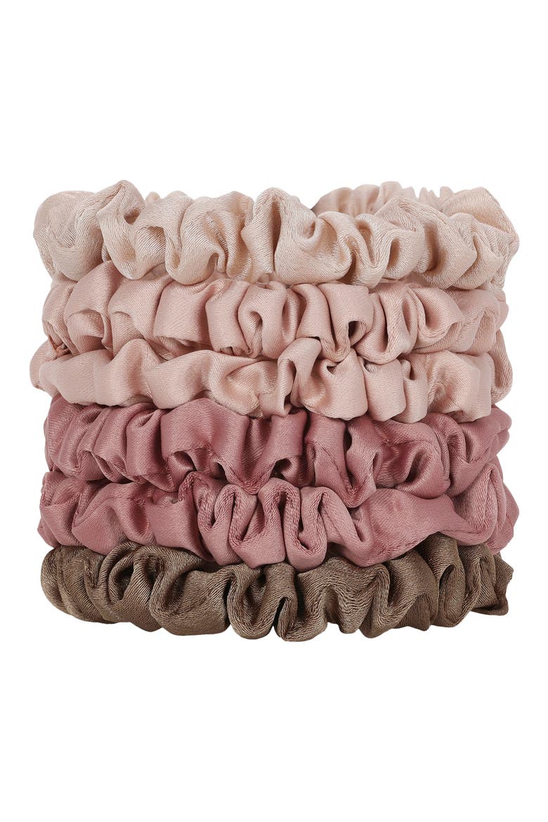 Satin Ultra Petite 6-Pack Scrunchies, Alternate, color, TERRACCOTA