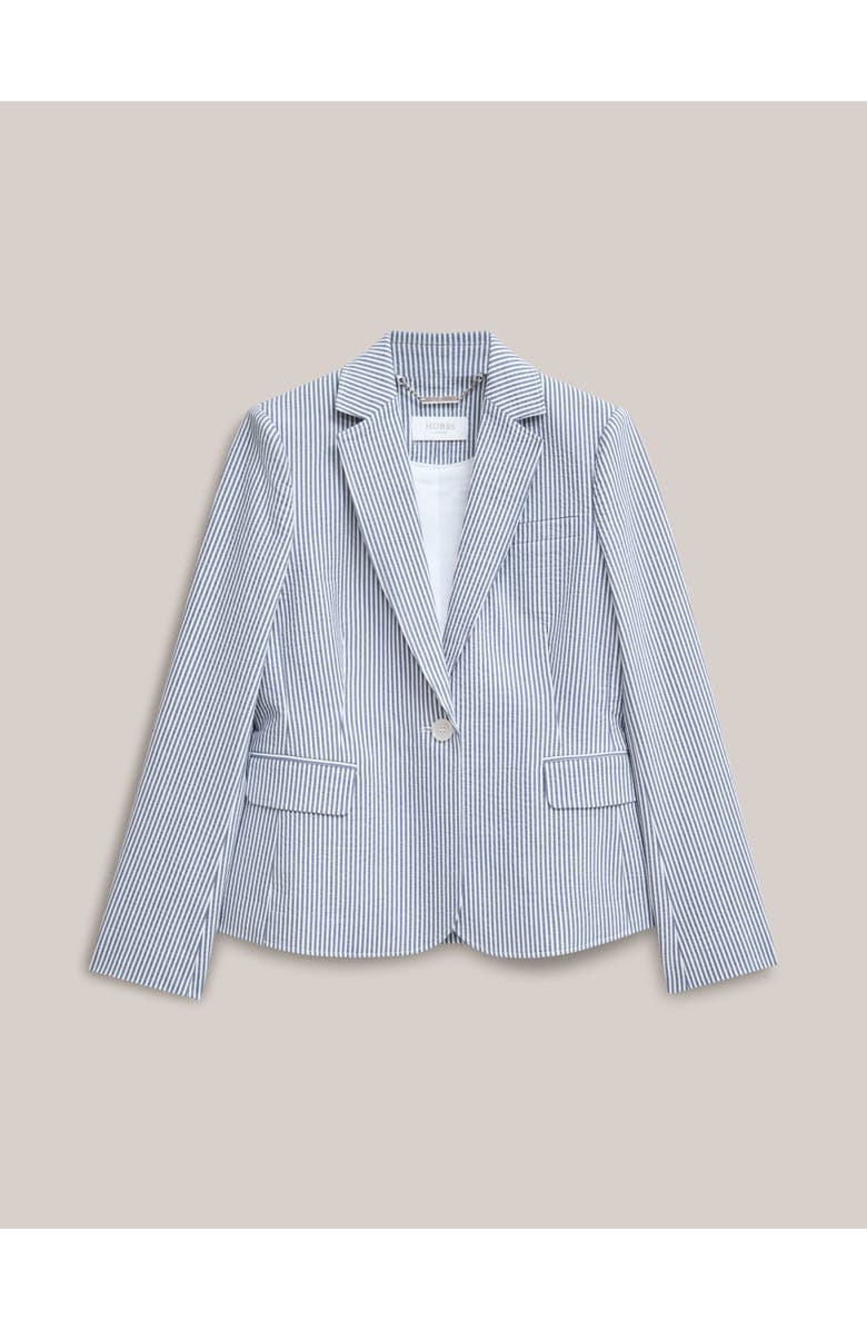 HOBBS LONDON Blake Structured Single-Button Blazer, Alternate, color, Blue White