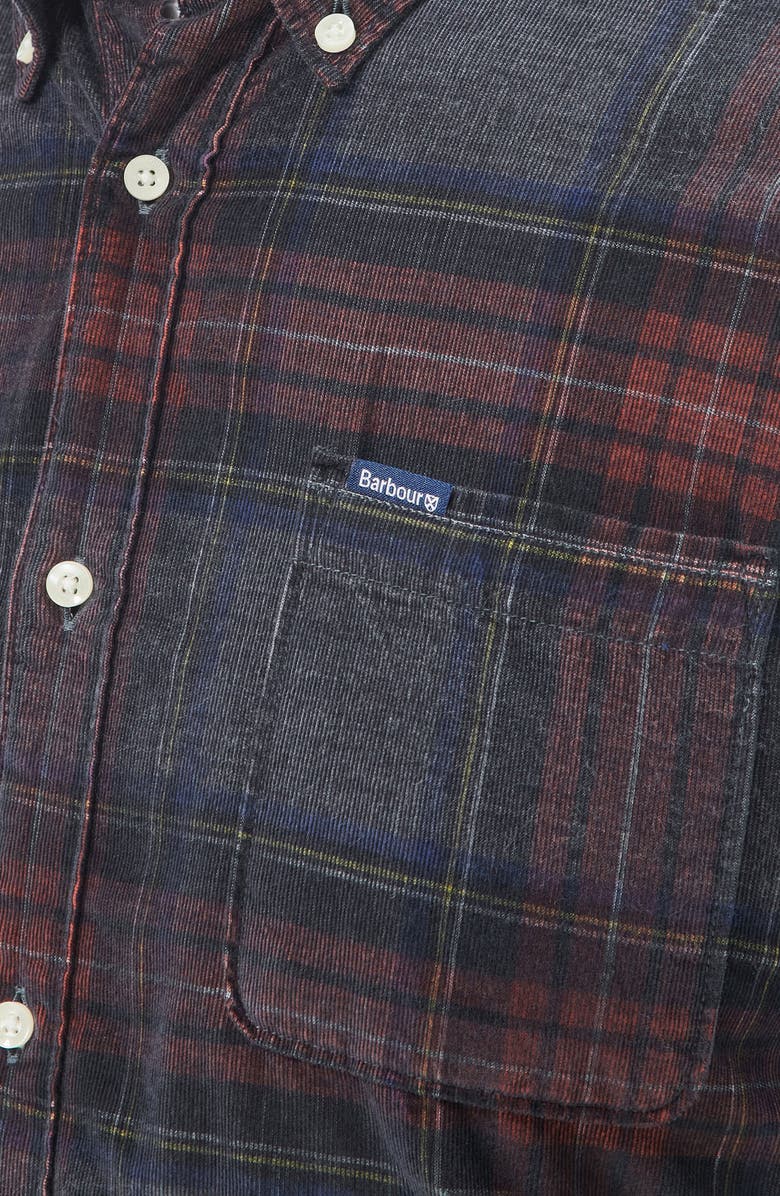 Barbour Southfield Plaid Tailored Button-Down Shirt, Alternate, color, Grey Marl