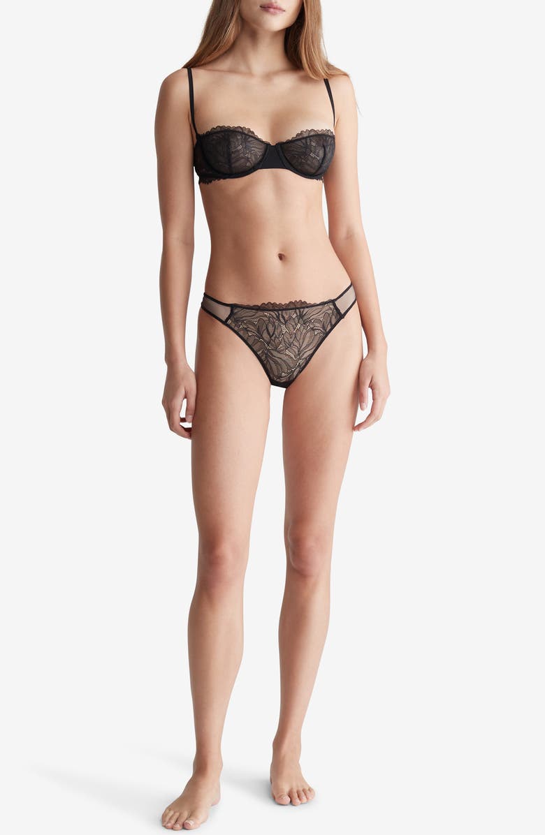Calvin Klein Floral Lace Thong, Alternate, color,