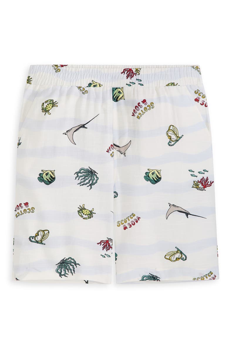 Scotch & Soda Button-Up Shirt & Shorts Set, Alternate, color, Lucent White