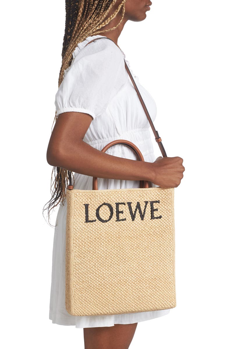 Loewe A4 Raffia Tote, Alternate, color,