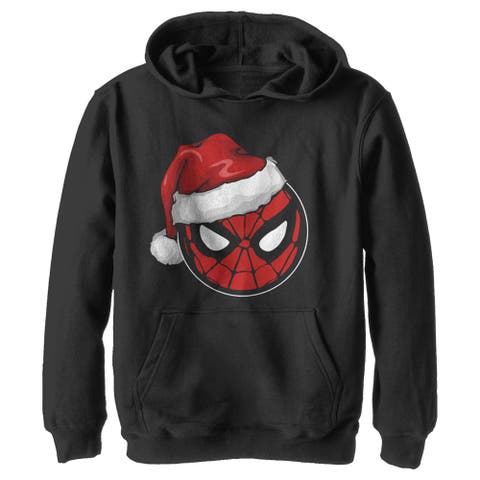 Boy's Marvel Christmas Spider-Man Santa Hat  Pull Over Hoodie