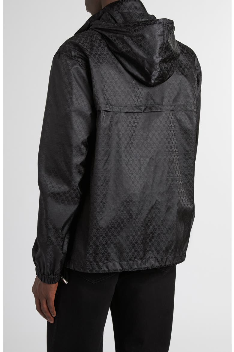 Skull Jacquard Windbreaker Jacket, Alternate, color, BLACK