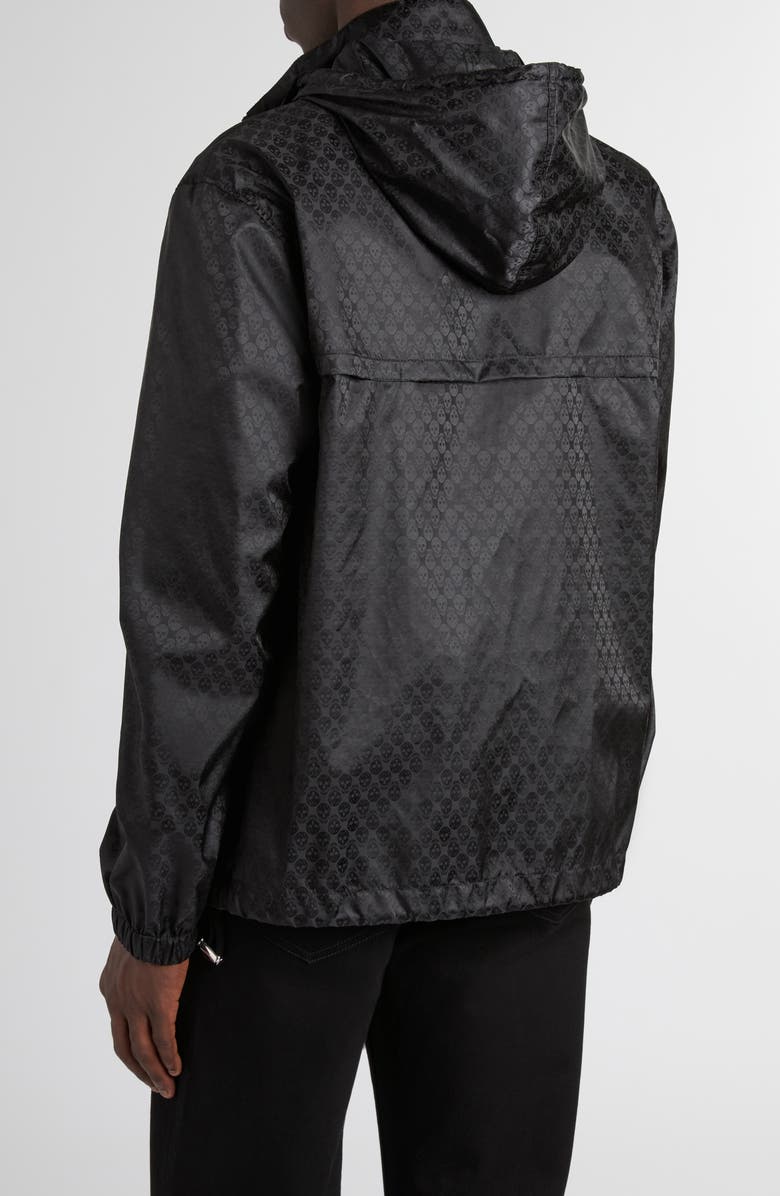 McQueen Skull Jacquard Windbreaker Jacket, Alternate, color, Black