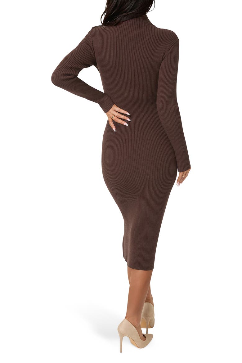 Mock Neck Sweater Midi Dress, Alternate, color, CHOCOLATE