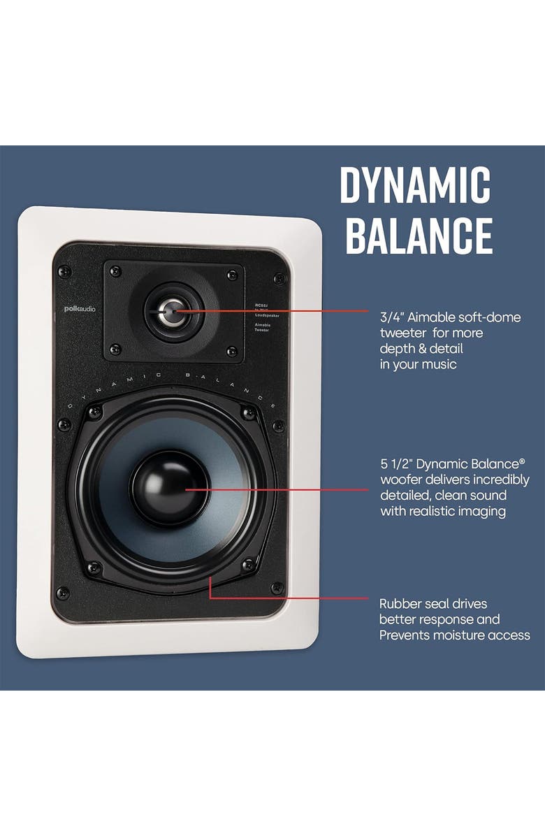 Polk Audio RC55i 5.25 Inch 2 Way In Wall Speakers - 4 Pack, Alternate, color, White