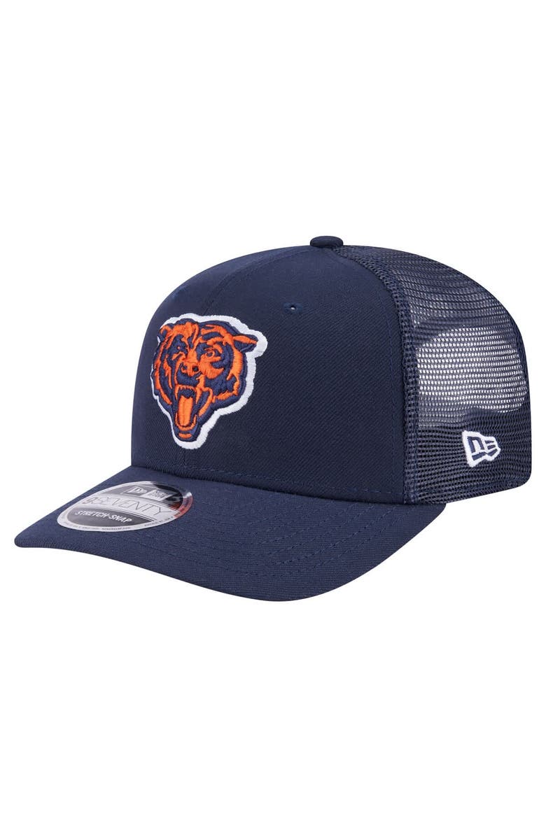 New Era Men's New Era Navy Chicago Bears Main Trucker 9SEVENTY Stretch-Snap Hat, Main, color, 