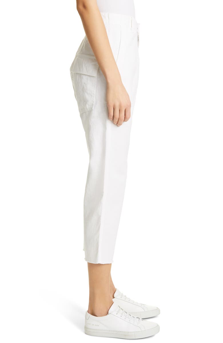 Nili Lotan Luna Cotton & Linen Twill Crop Pants, Alternate, color, 