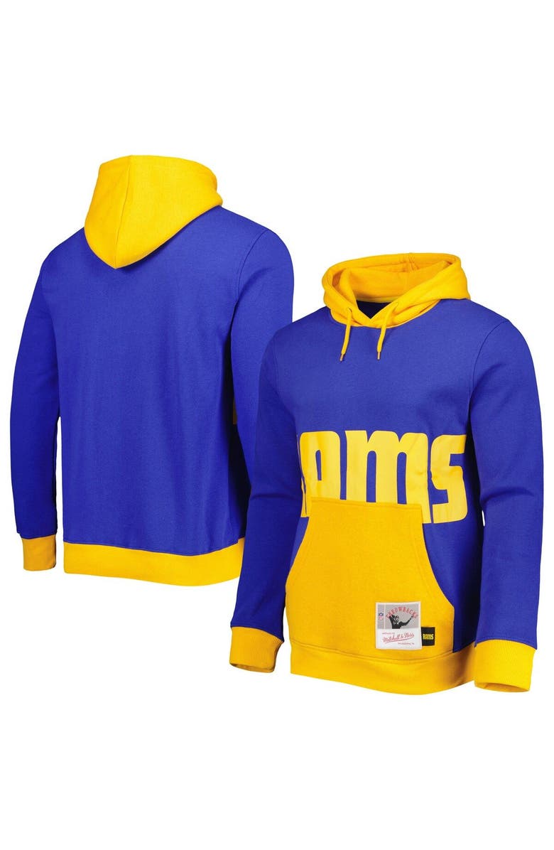 Mitchell & Ness Men's Mitchell & Ness Royal Los Angeles Rams Big Face 5.0 Pullover Hoodie, Main, color, Royal