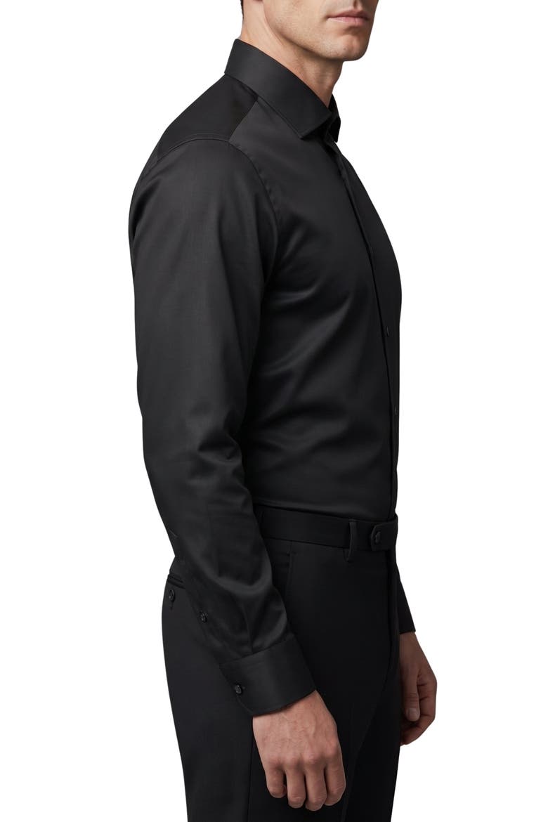 Stretch Cotton Dress Shirt, Alternate, color, BLACK