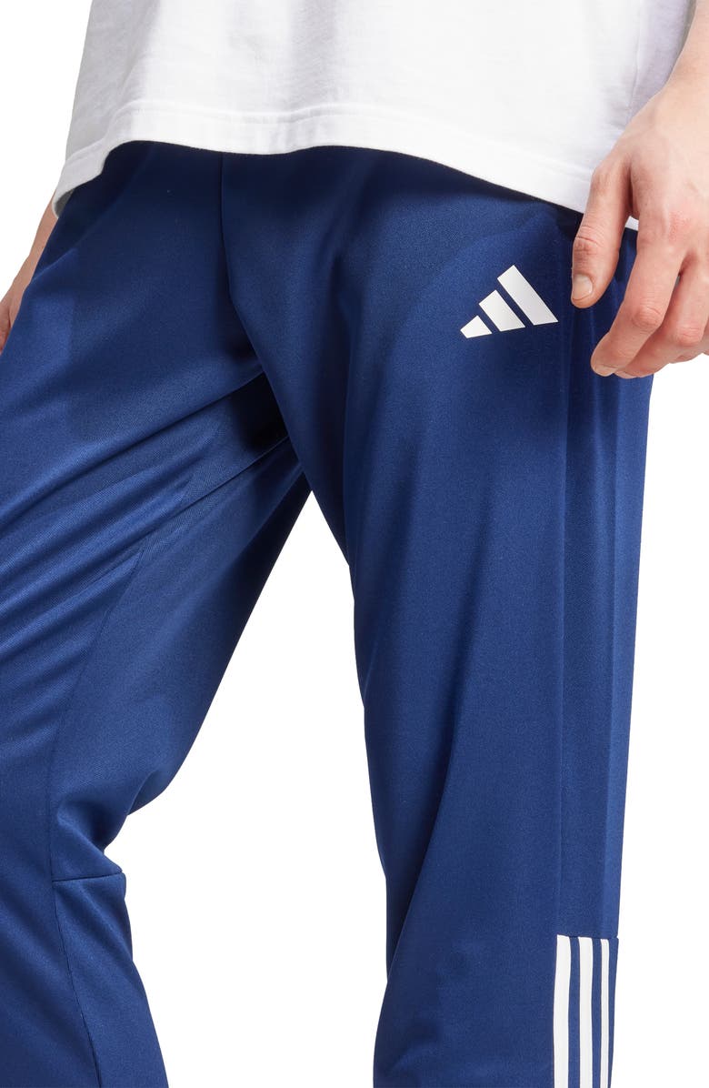 adidas Sereno 3-Stripes AEROREADY Slim Pants, Alternate, color, Dkblue/Whi