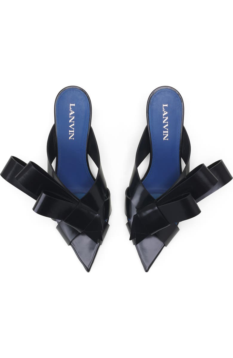 Lanvin Cadeau Leather Mules With Heel, Alternate, color, Black