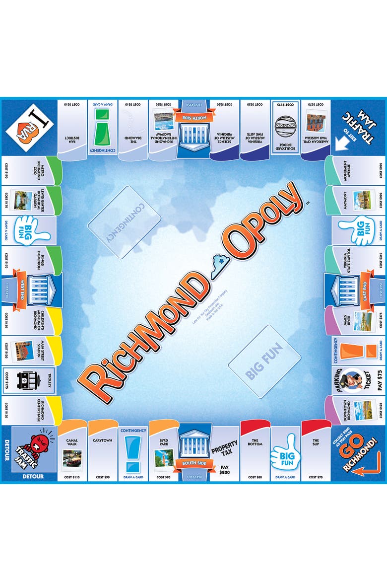 Richmondopoly Monopoly Board Game, Alternate, color, Multicolored