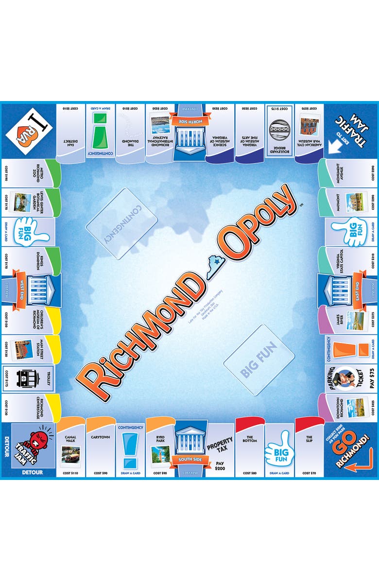 Late for the Sky Richmondopoly Monopoly Board Game, Alternate, color, Multicolored