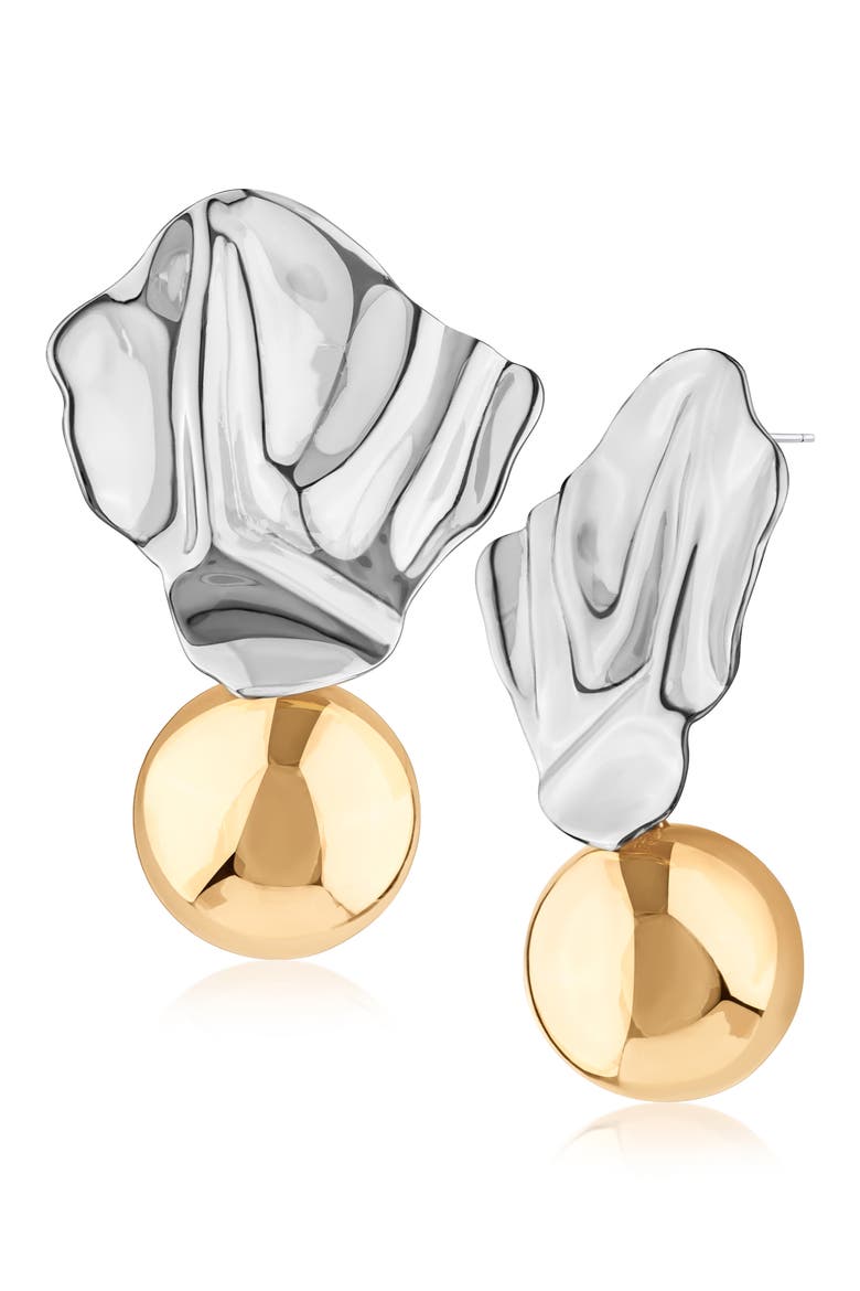 Two-Tone Molten Statement Earrings (Nordstrom Exclusive), Main, color, SILVER/ GOLD