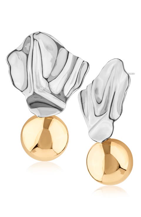 Two-Tone Molten Statement Earrings