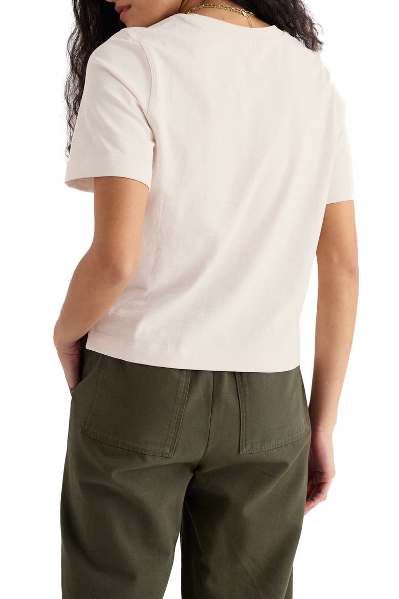 Copseland Organic Cotton Graphic T-Shirt, Alternate, color, CUTOUT PANSY CHALK