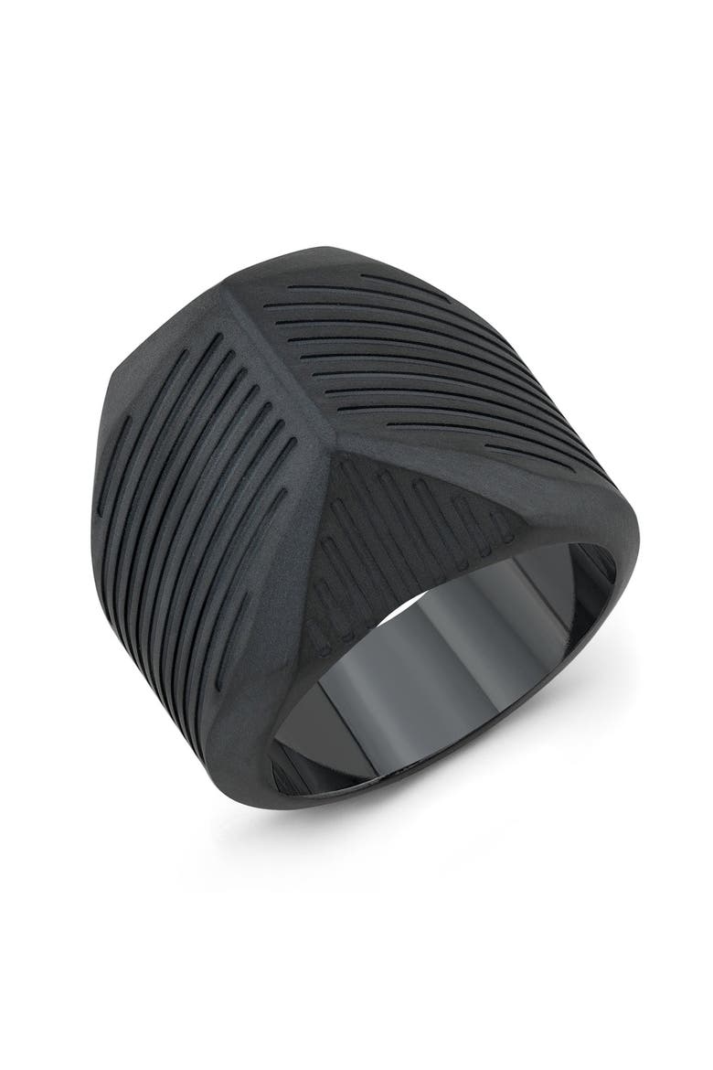 Striped Talon Ring, Main, color, Black