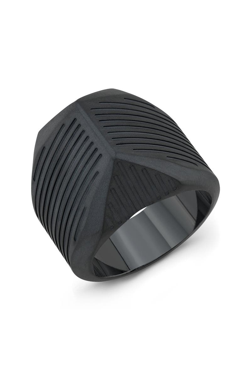 Room101 Striped Talon Ring, Main, color, Black