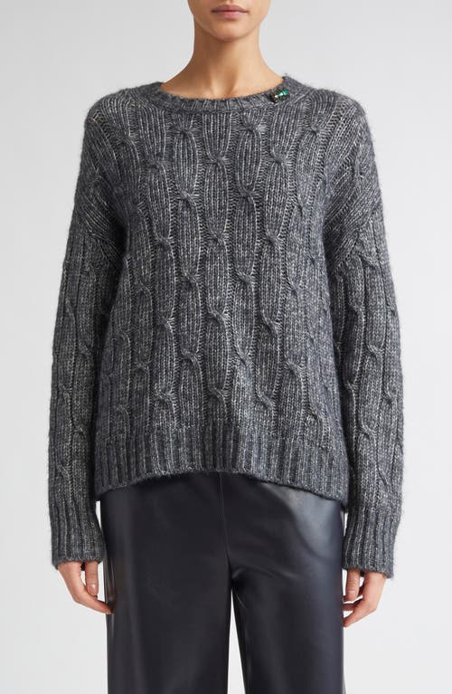 Max Mara Cabaret Oversize Cotton & Alpaca Blend Sweater In Gray