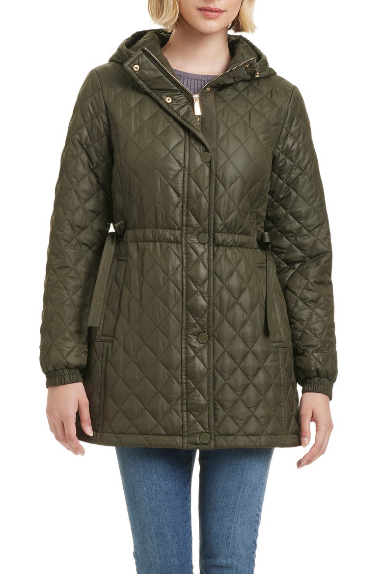 water resistant diamond quilted jacket, Main, color, NEW DARK OLIVE