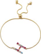 Adornia Mixed Crystal Initial Chain Bracelet