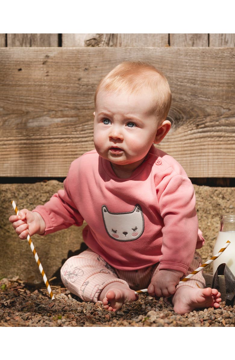 Deux par Deux Organic Cotton Pant with Top Set Cat, Alternate, color,