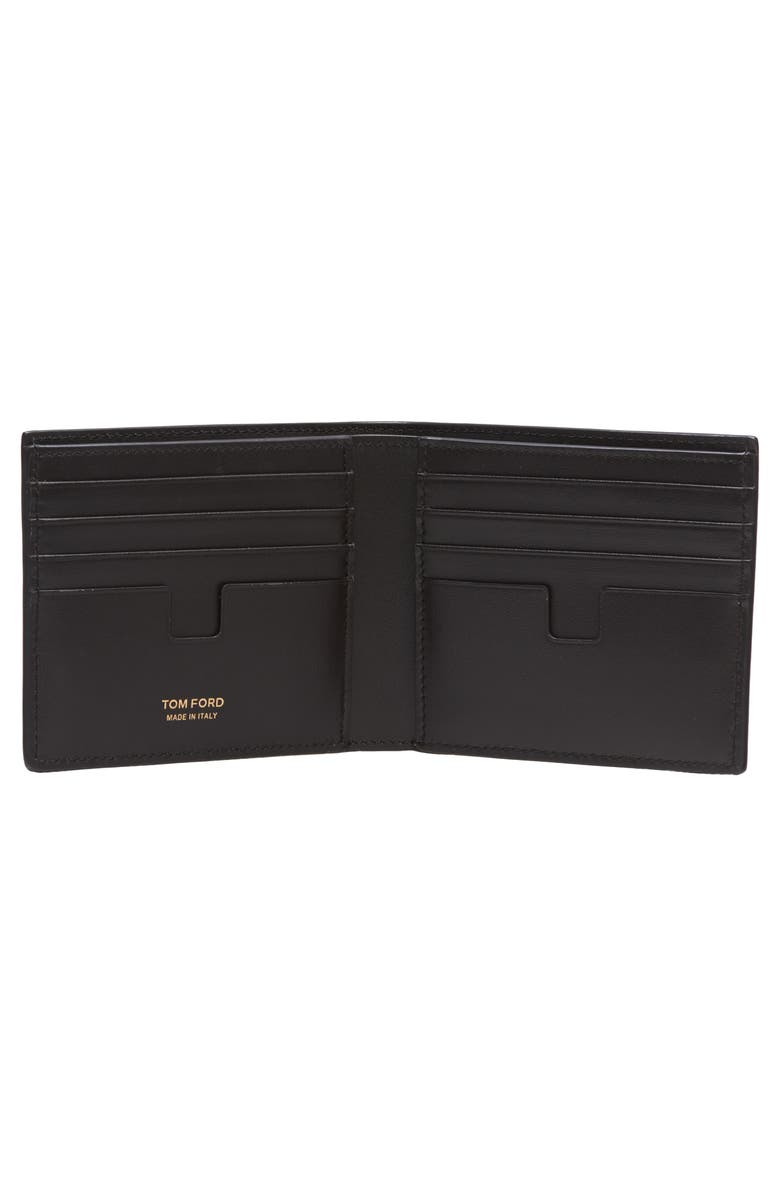 TOM FORD T-Line Croc Embossed Patent Leather Bifold Wallet, Alternate, color, 