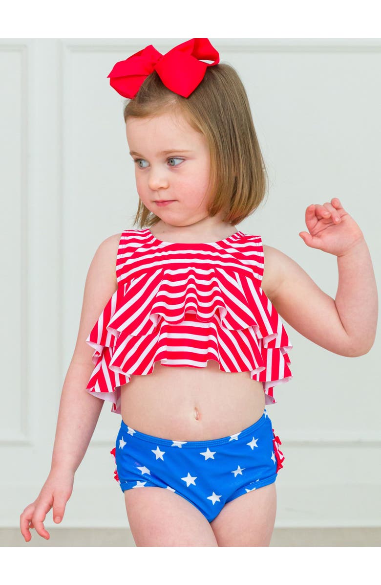 RuffleButts Girls Flounce Bikini, Alternate, color,