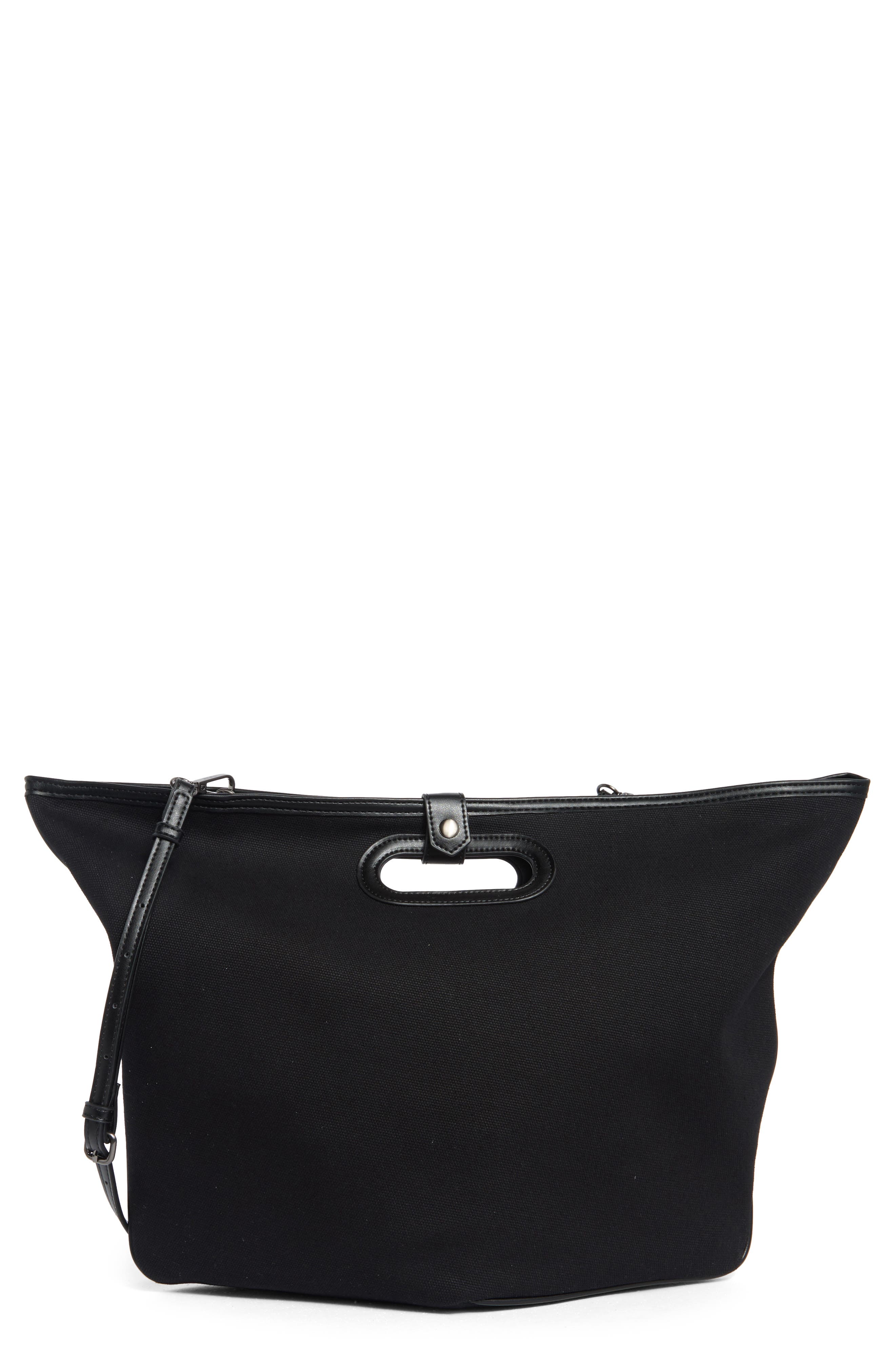 BCBG Canvas Water Repellent Tote Bag with Pouch